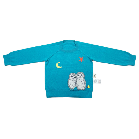 KIDS OWL PRINT LONG-SLEEVES SWEATER