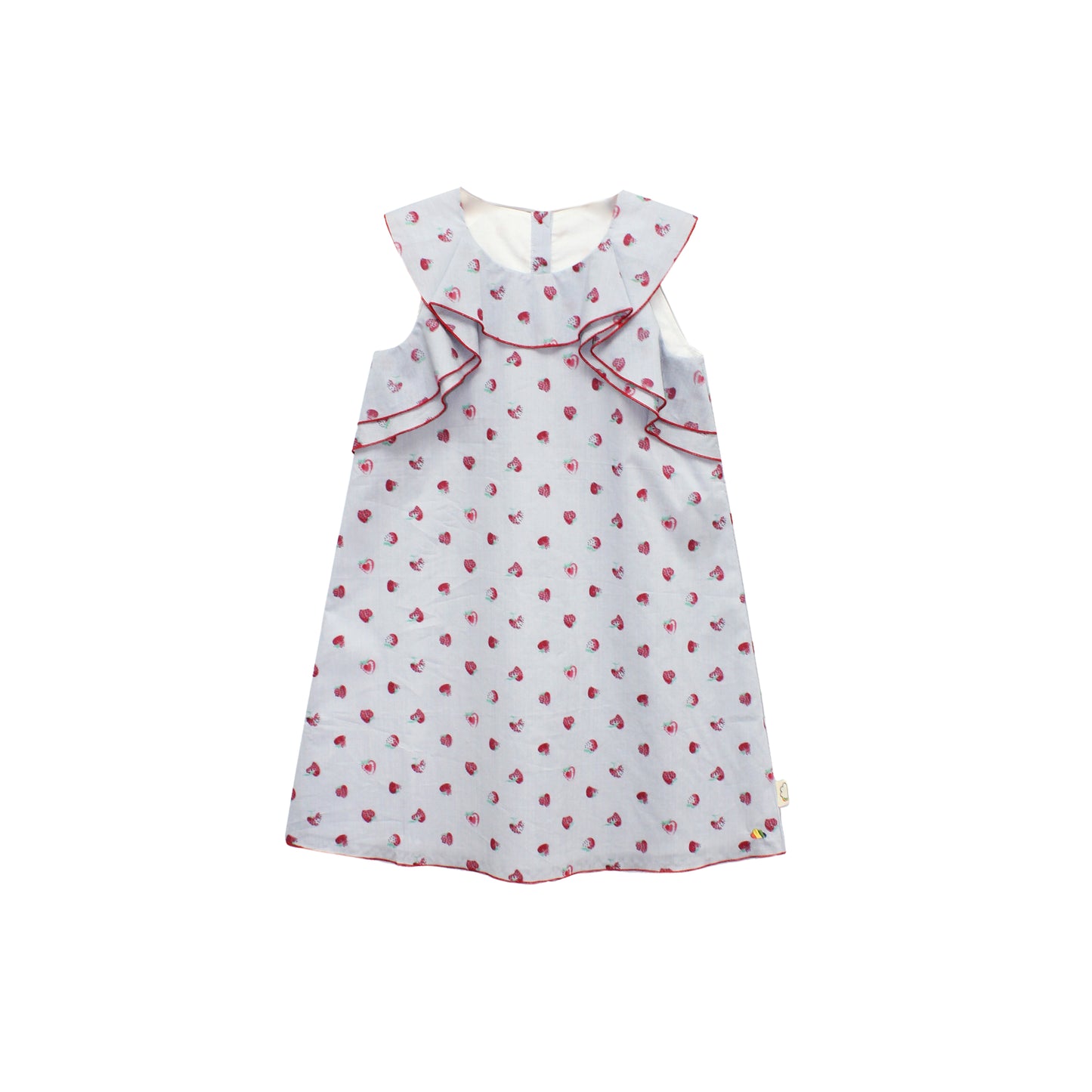 KIDS BLUE POLKA DOT SLEEVES-LESS DRESS