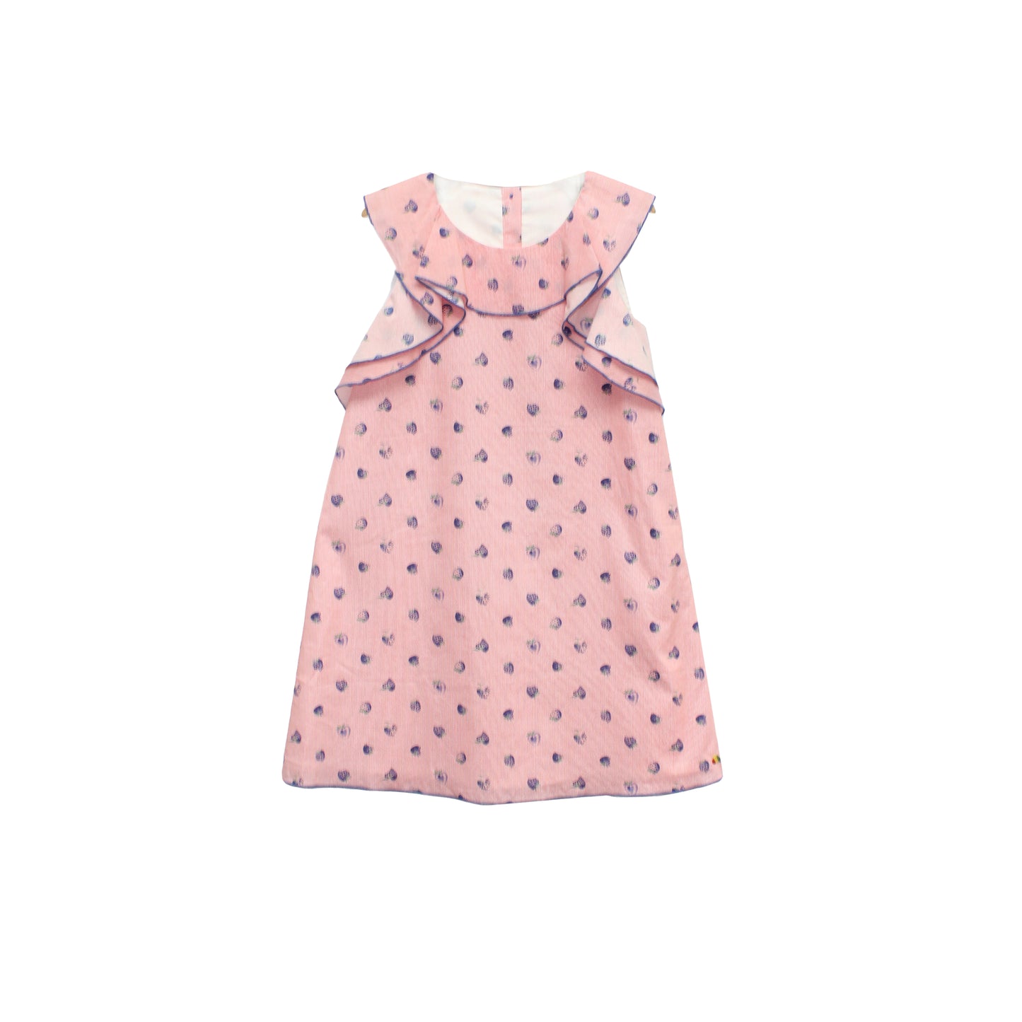 KIDS PINK POLKA DOT SLEEVES-LESS DRESS