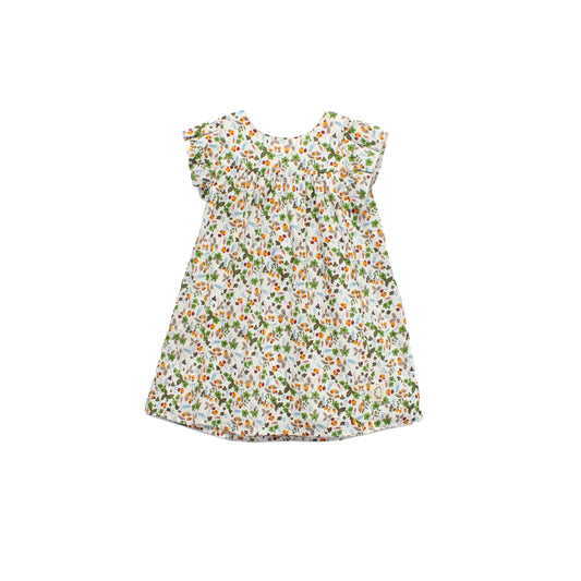 BABY/KIDS FLORAL PRINT ROUND NECK DRESS