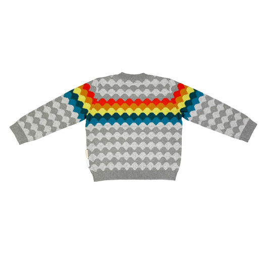 KIDS RAINBOW DOT LONG-SLEEVES SWEATER