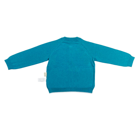 BABY/KIDS DEER+RABBIT ZIPPED LOND-SLEEVES CARDIGAN