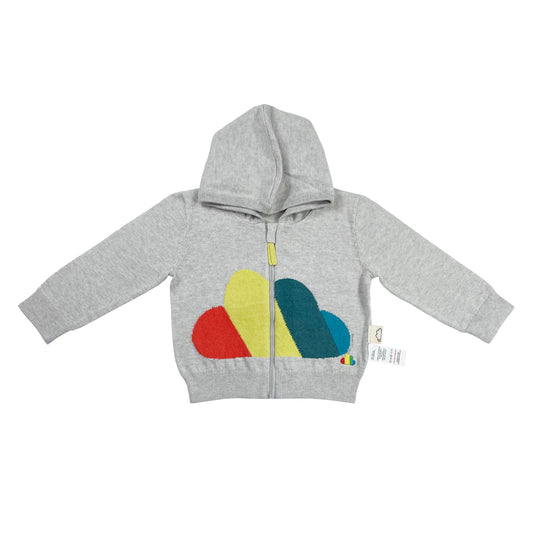 KIDS RAINBOW CLOUD HOODIE ZIPPED CARDIGAN