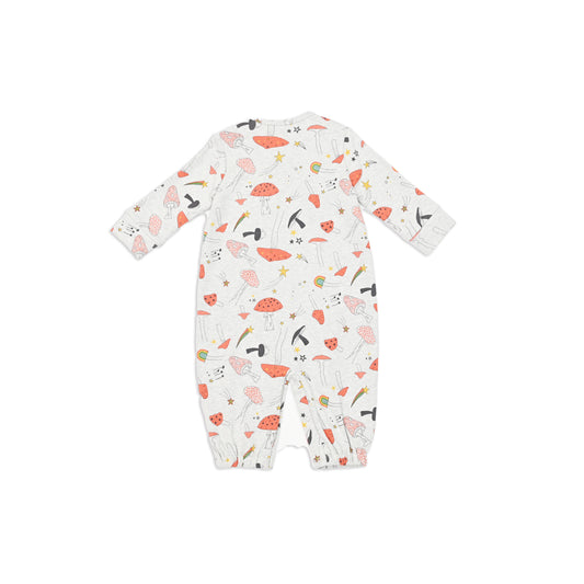 BABY MUSHROOM PRINT LONG-SLEEVES PLAYSUIT