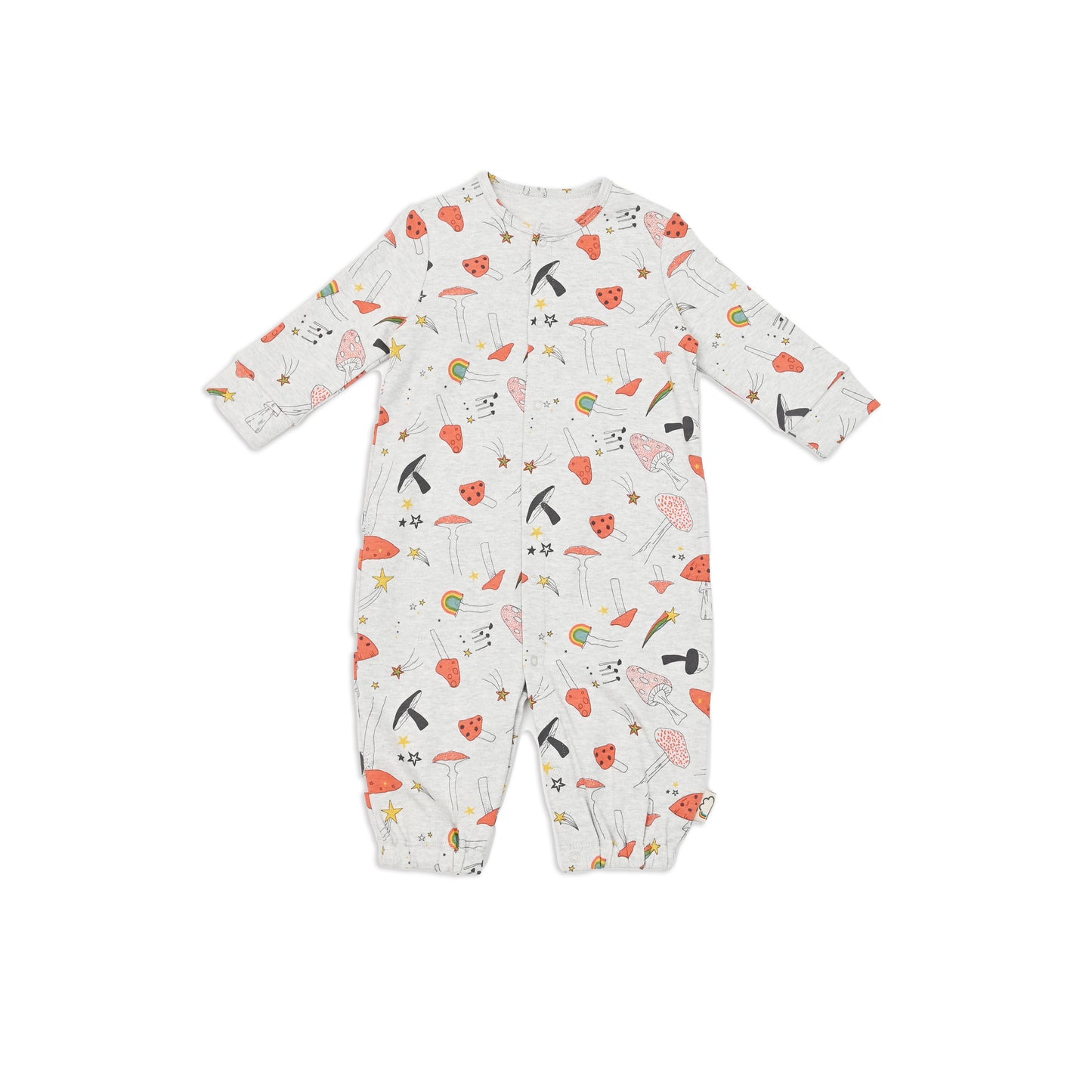 BABY MUSHROOM PRINT LONG-SLEEVES PLAYSUIT