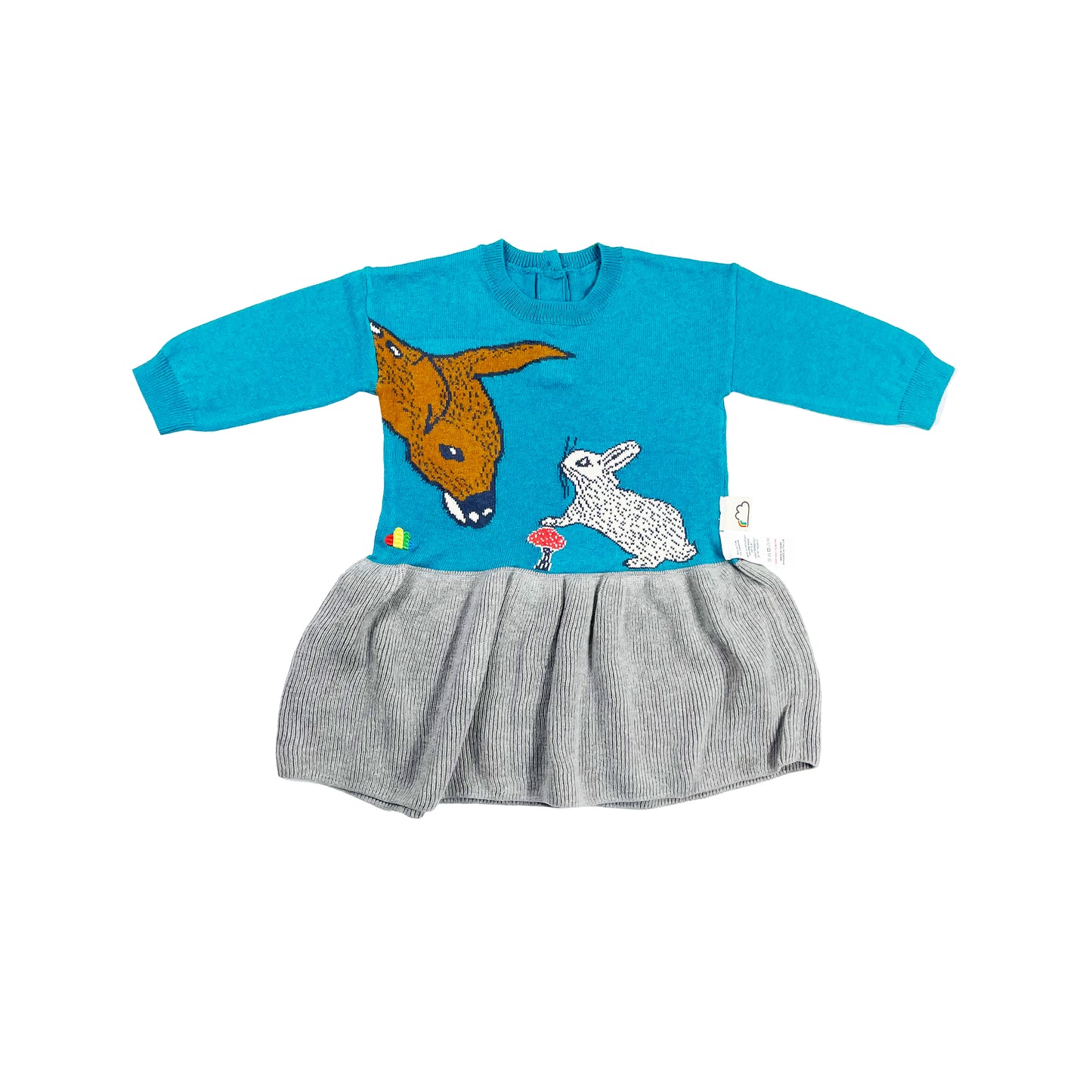 KIDS DEER+RABBIT LONG-SLEEVES DRESS