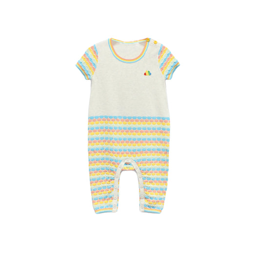 BABY RAINBOW STRIPE SHORT-SLEEVES PLAYSUIT