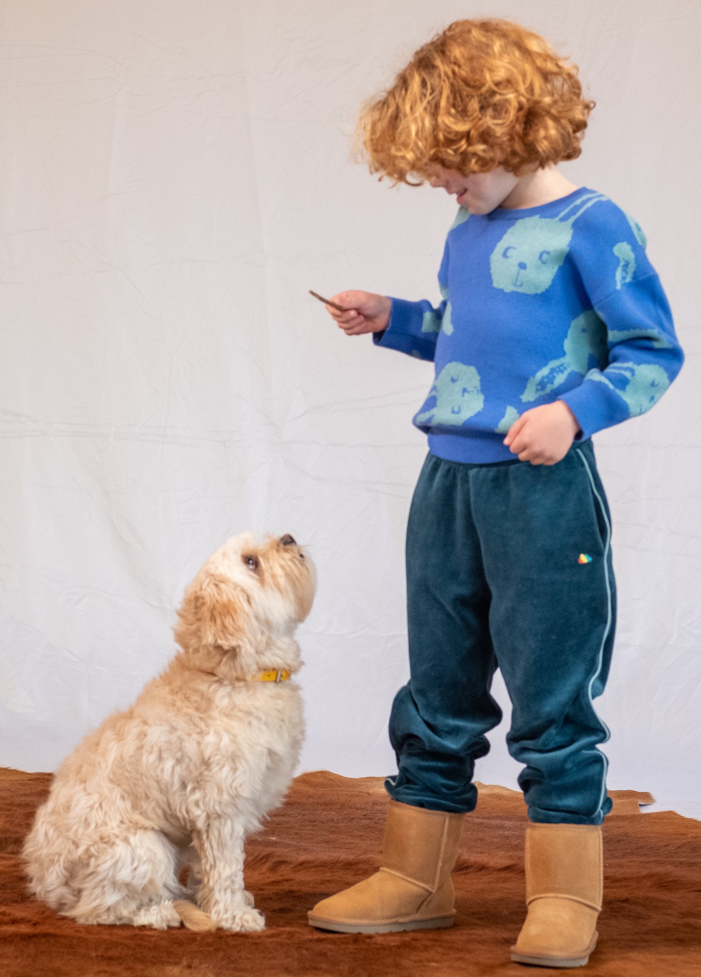 KIDS VELOUR SOLID COLOR PANTS