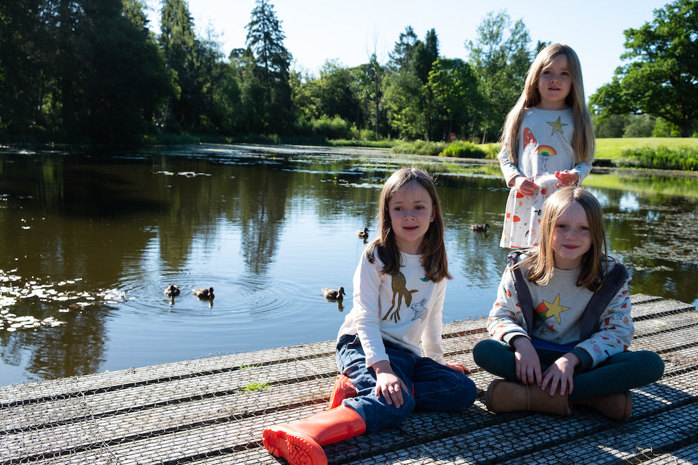 KIDS MUSHROOM PRINT LONG-SLEEVES A-LINE DRESS