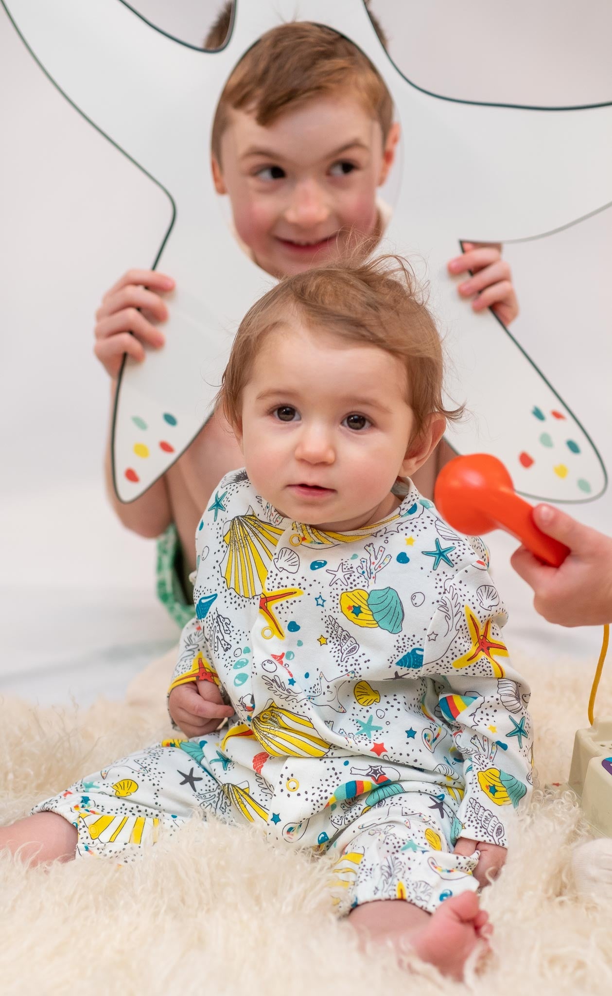 BABY SEAHORSE PRINT LONG SLEEVE  PLAYSUIT