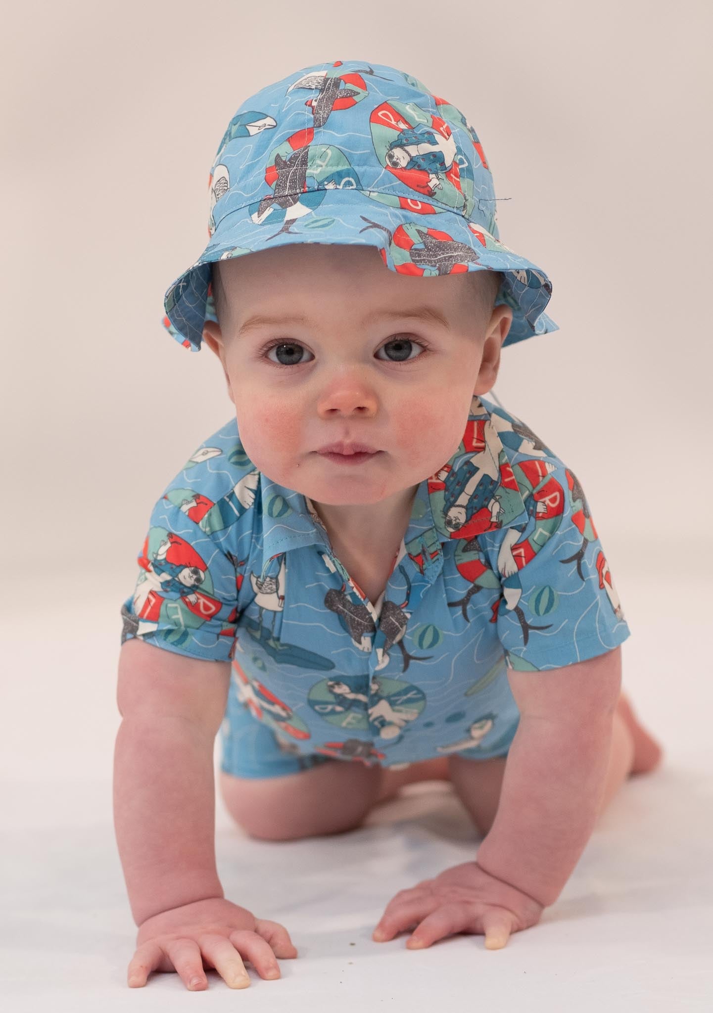 BABY SEAL PRINT COLLAR PLAYSUIT