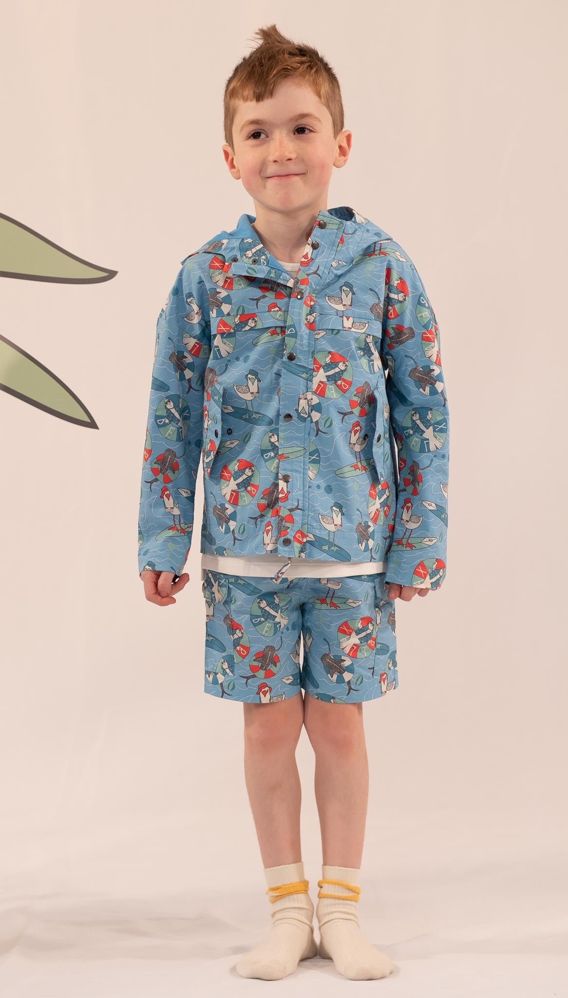 KIDS SEAL PRINT ELASTICATED WAIST SHORTS