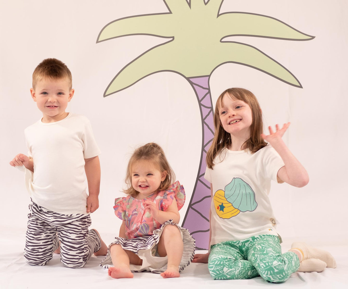 BABY/KIDS PARROT PRINT FRILL SLEEVE TOP