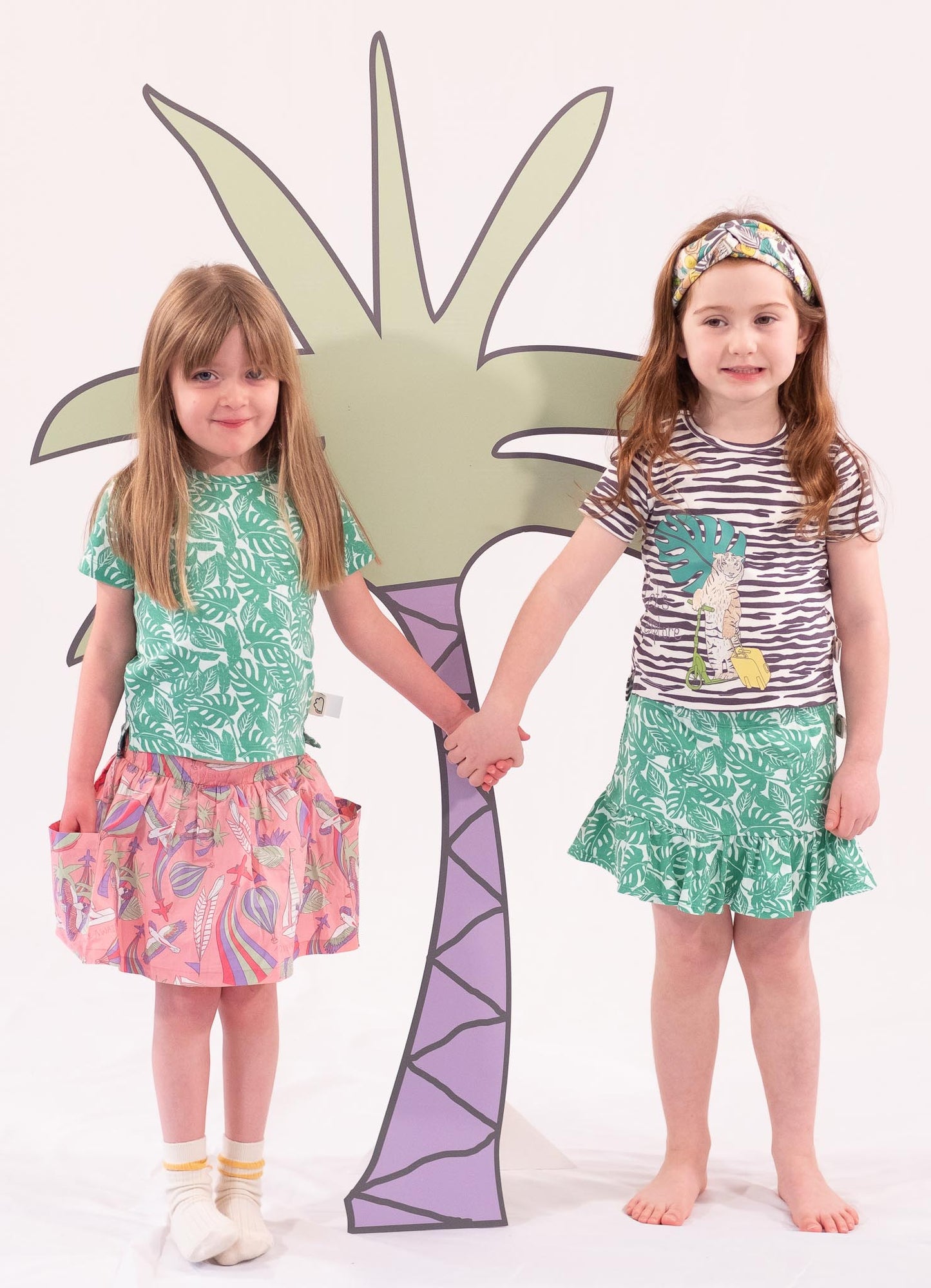 KIDS JUNGLE PRINT FRILL HEM SKORT