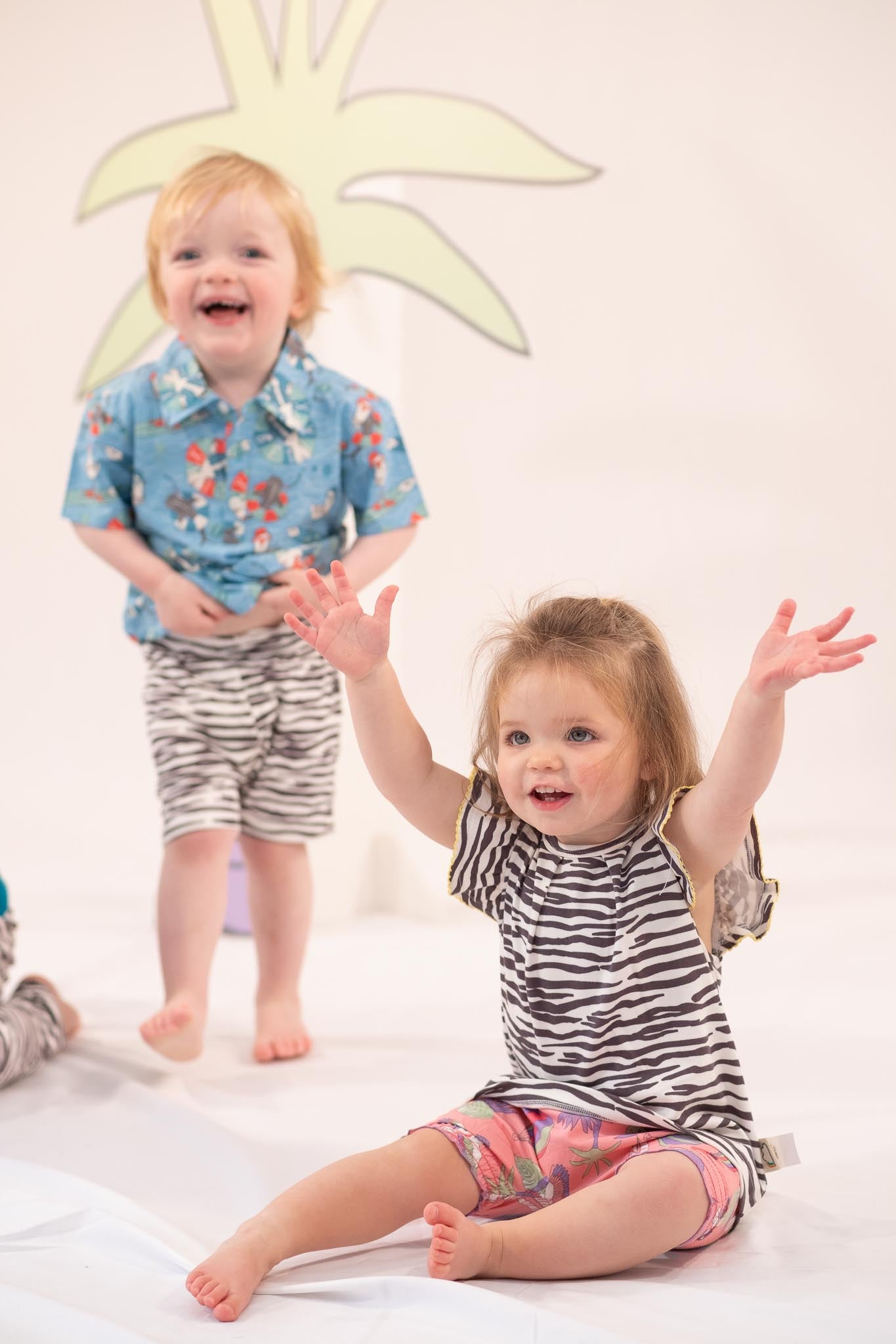 KIDS ZEBRA PRINT FRILL SLEEVE TOP