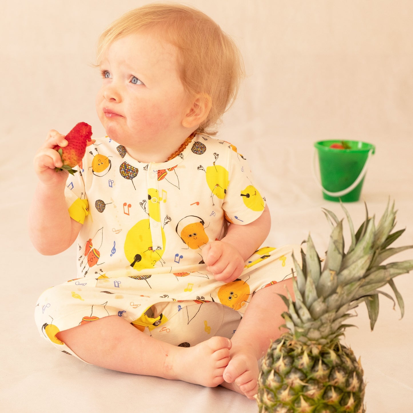 BABY FRUIT DISCO SHORT-SLEEVES PLAYSUIT