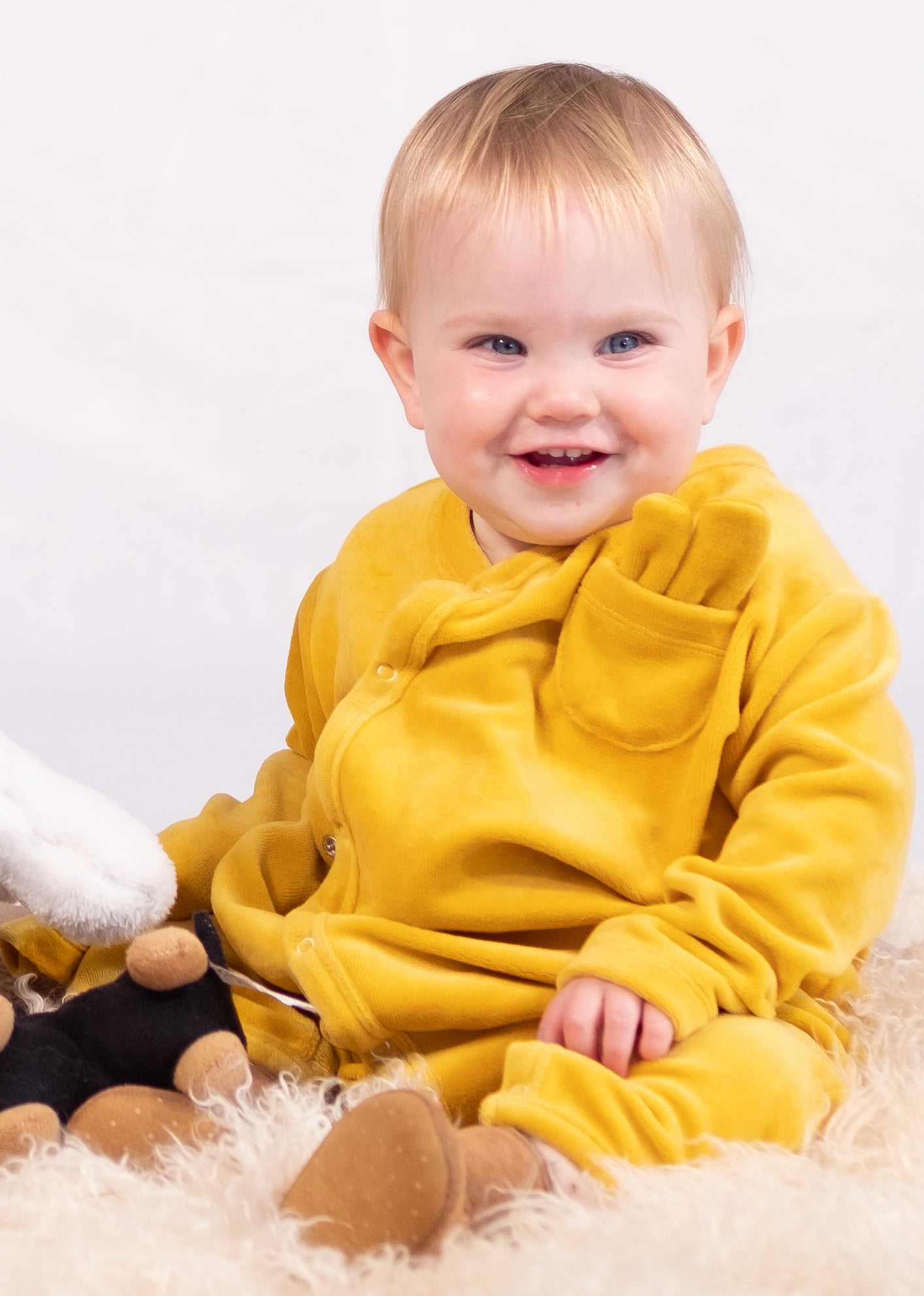 BABY VELOUR TWO-WAY KIMONO OR PLAYSUIT