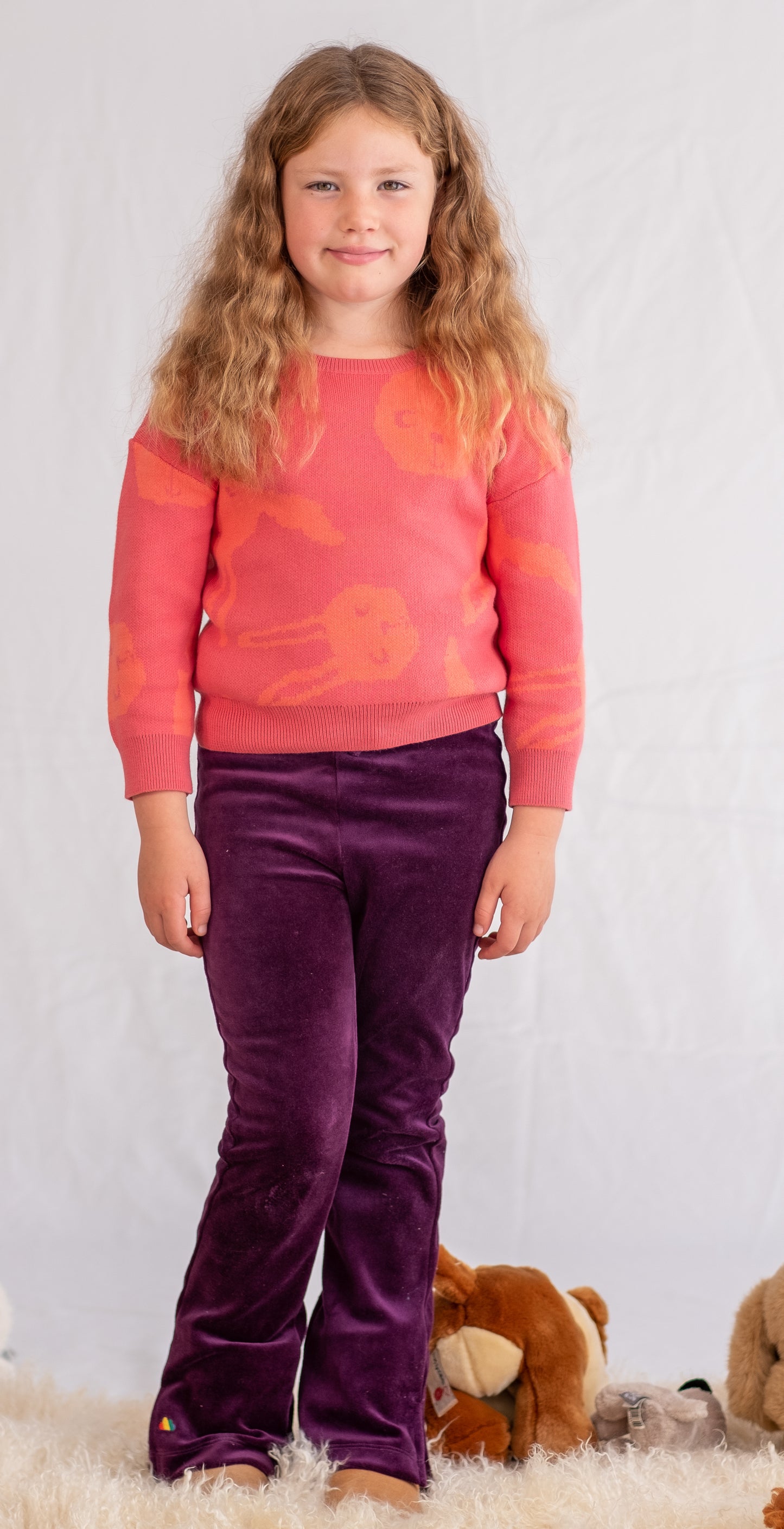 KIDS VELOUR BOOT CUT PANTS