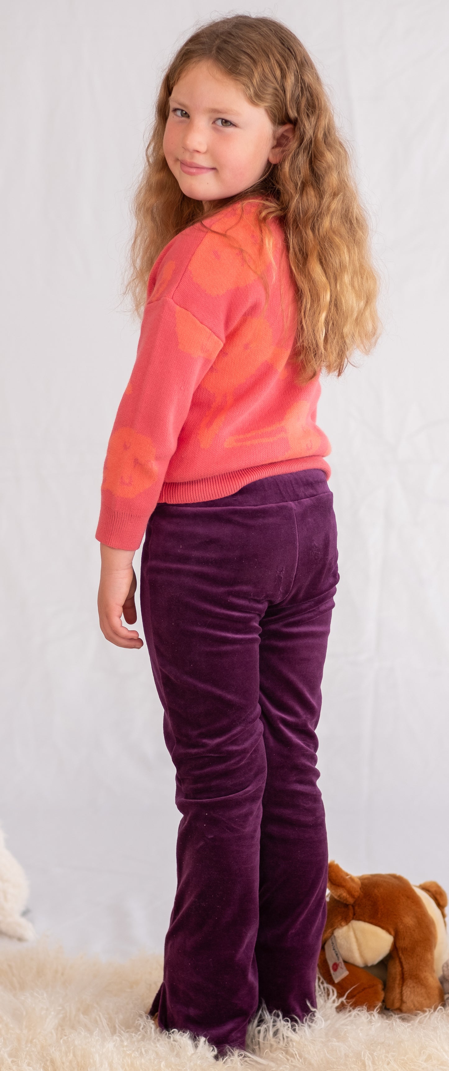 KIDS VELOUR BOOT CUT PANTS