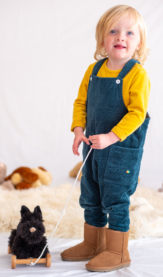 BABY VELOUR RAINBOW EMBROIDERED JUMPSUIT