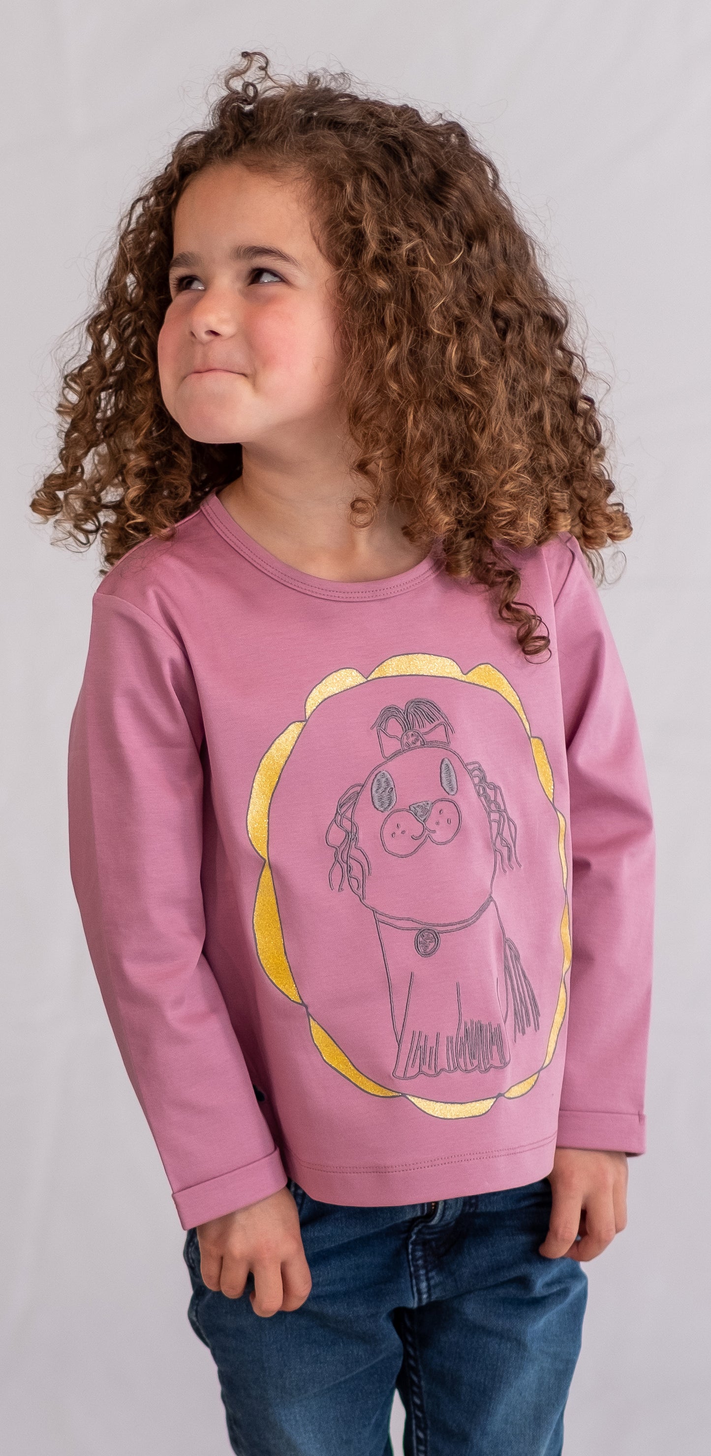 KIDS FRAME DOG PRINT LONG-SLEEVES TOP