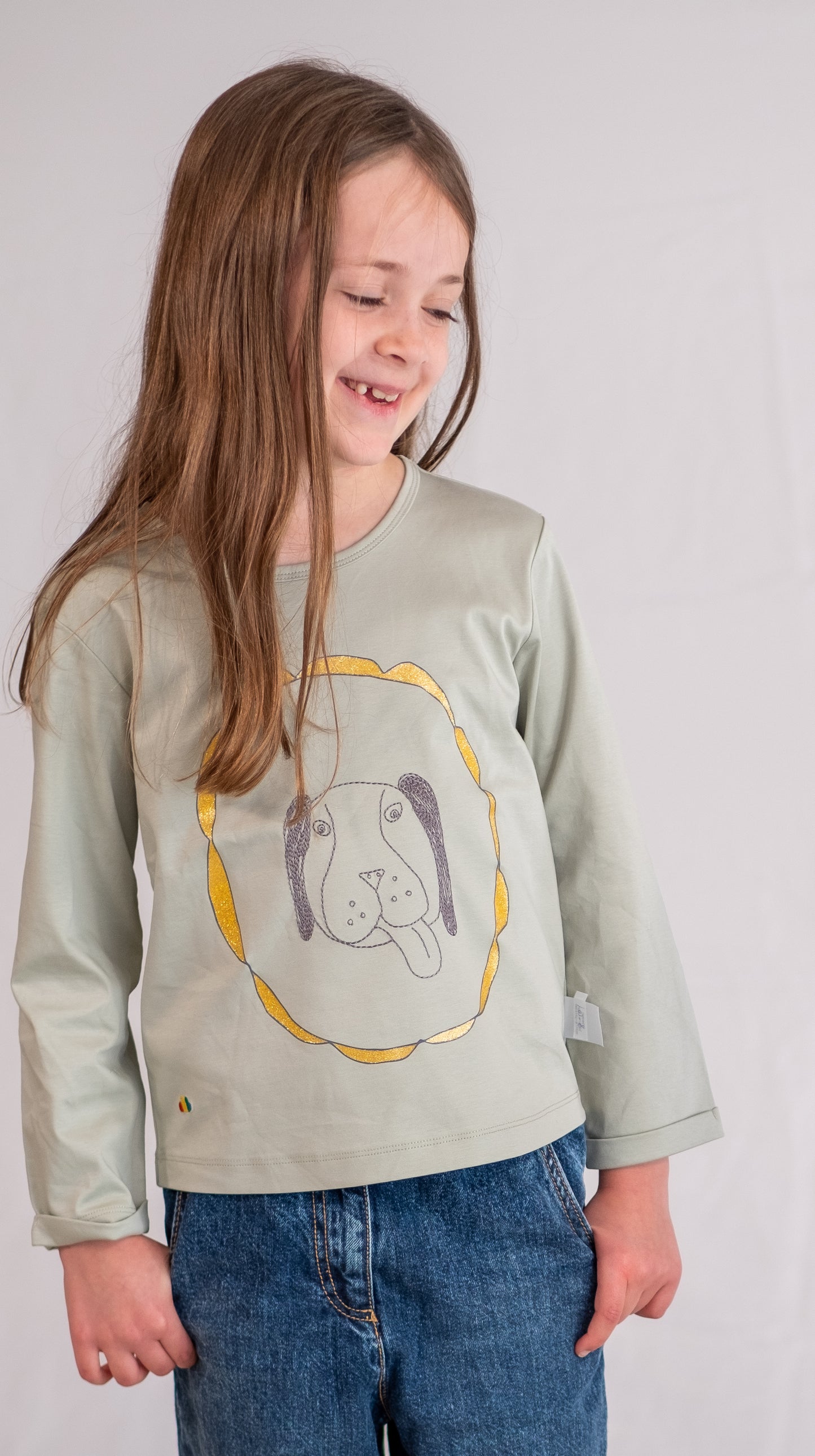 KIDS FRAME DOG PRINT LONG-SLEEVES TOP