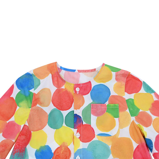 BABY/KIDS RAINBOW SPOT PRINT ROUND NECK SHIRT