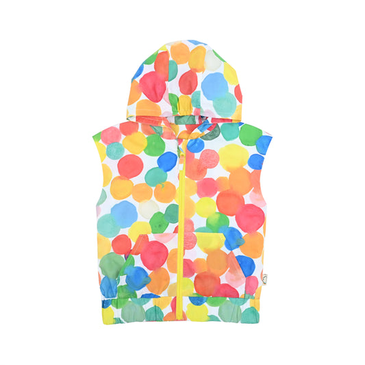 KIDS RAINBOW SPOT PRINT SLEEVELESS JACKET