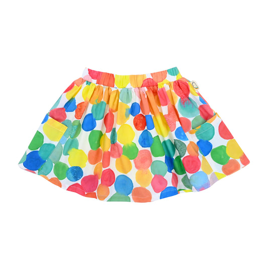BABY/KIDS RAINBOW SPOT PRINT FRILL HEM SKORT