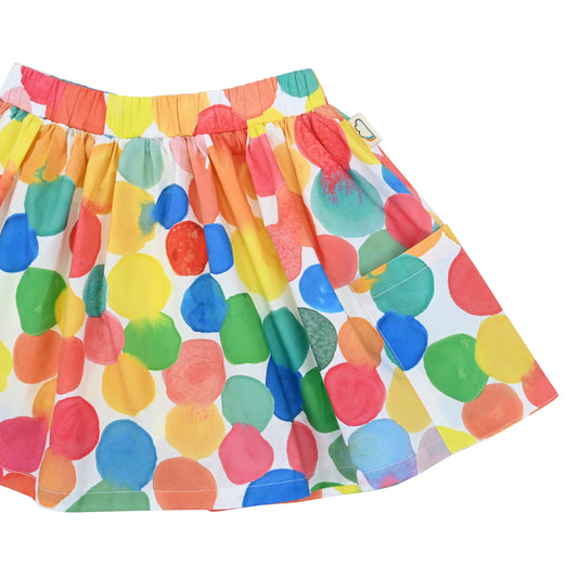 BABY/KIDS RAINBOW SPOT PRINT FRILL HEM SKORT