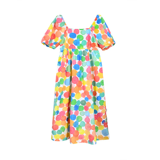 WOMEN'S RAINBOW SPOT PRINT DRESS