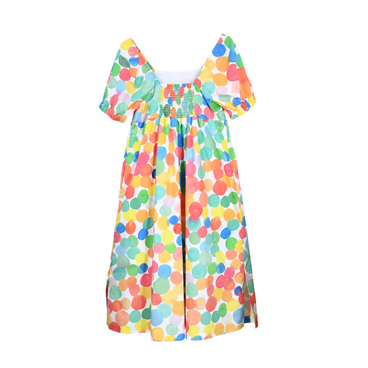 WOMEN'S RAINBOW SPOT PRINT DRESS
