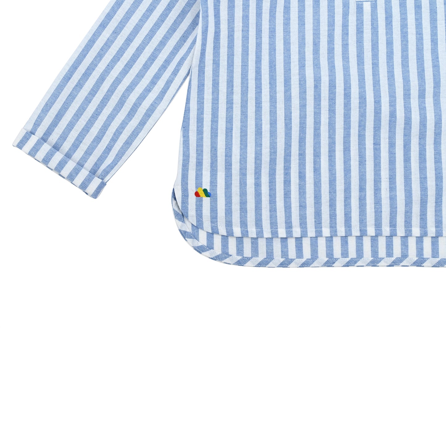 KIDS BLUE STRIPE ROUND NECK LONG SLEEVE SHIRT