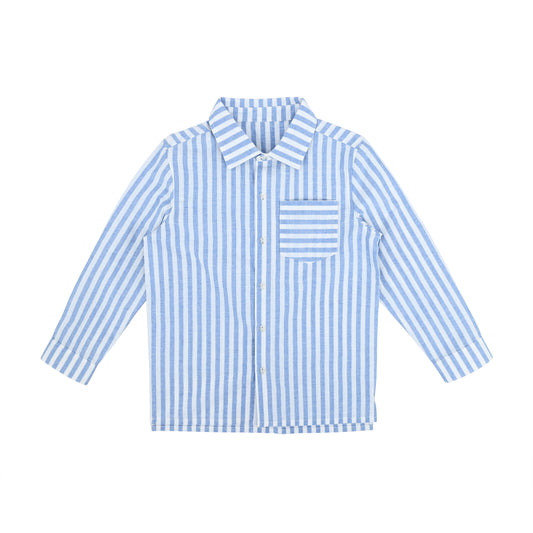 KIDS BLUE STRIPE LONG SLEEVE SHIRT