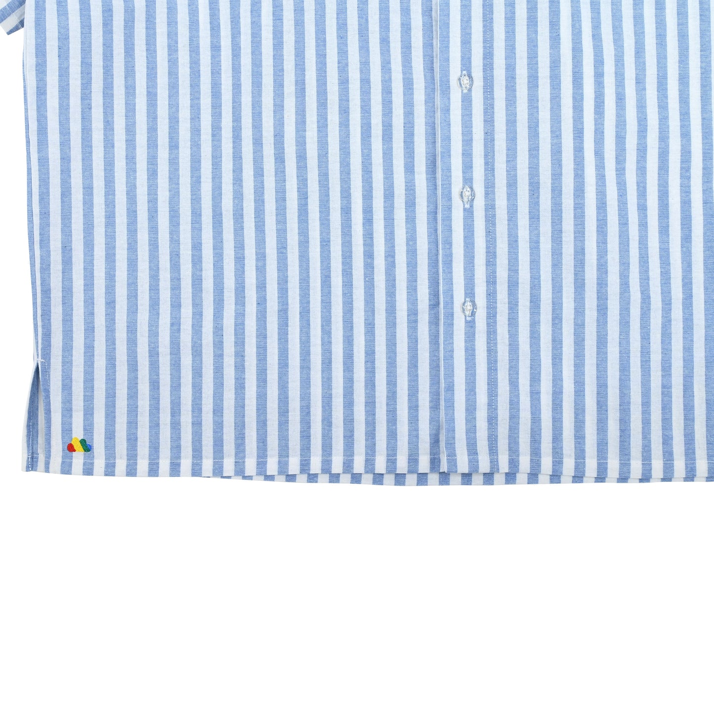 親子裝 - 成人深藍色橫間印花短袖恤衫