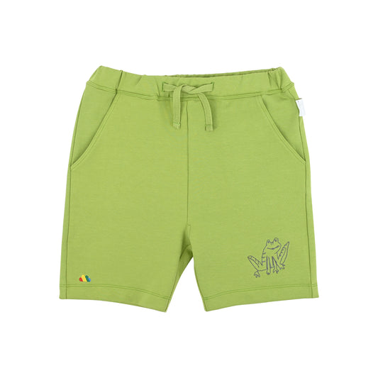 BABY/KIDS FROG EMBROIDERY SOLID COLOURED SHORTS