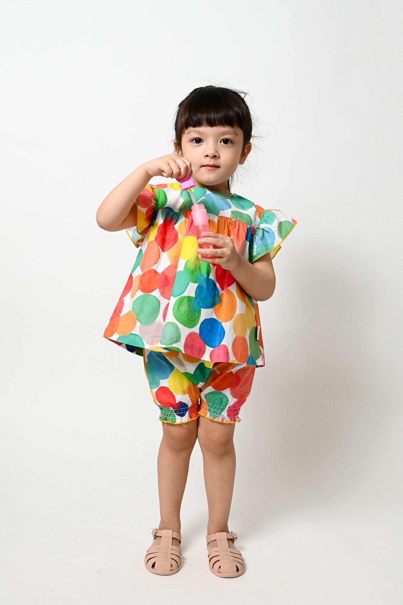 BABY/KIDS RAINBOW SPOT PRINT FRILL SHIRT