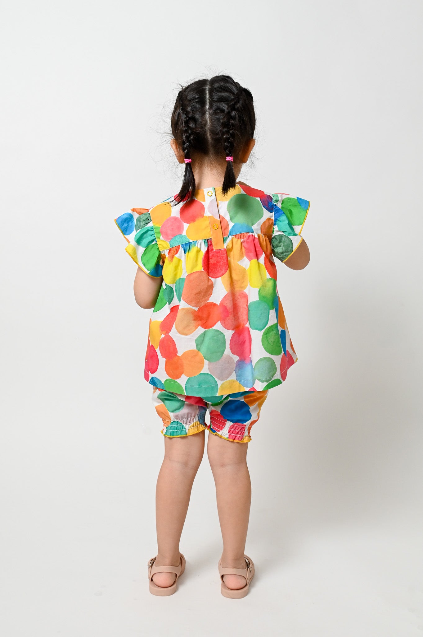 BABY/KIDS RAINBOW SPOT PRINT FRILL SHIRT