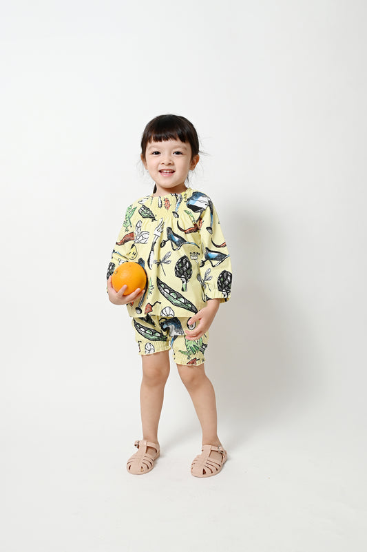 BABY/KIDS GARDEN PRINT LONG-SLEEVE BLOUSE