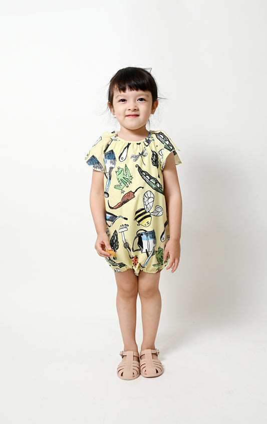 BABY GARDEN PRINT RUFFLES ROMPER