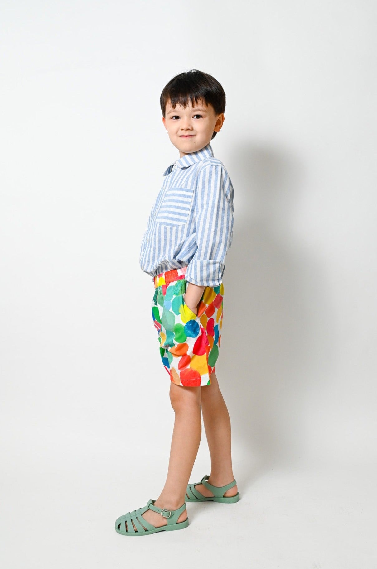 KIDS BLUE STRIPE LONG SLEEVE SHIRT