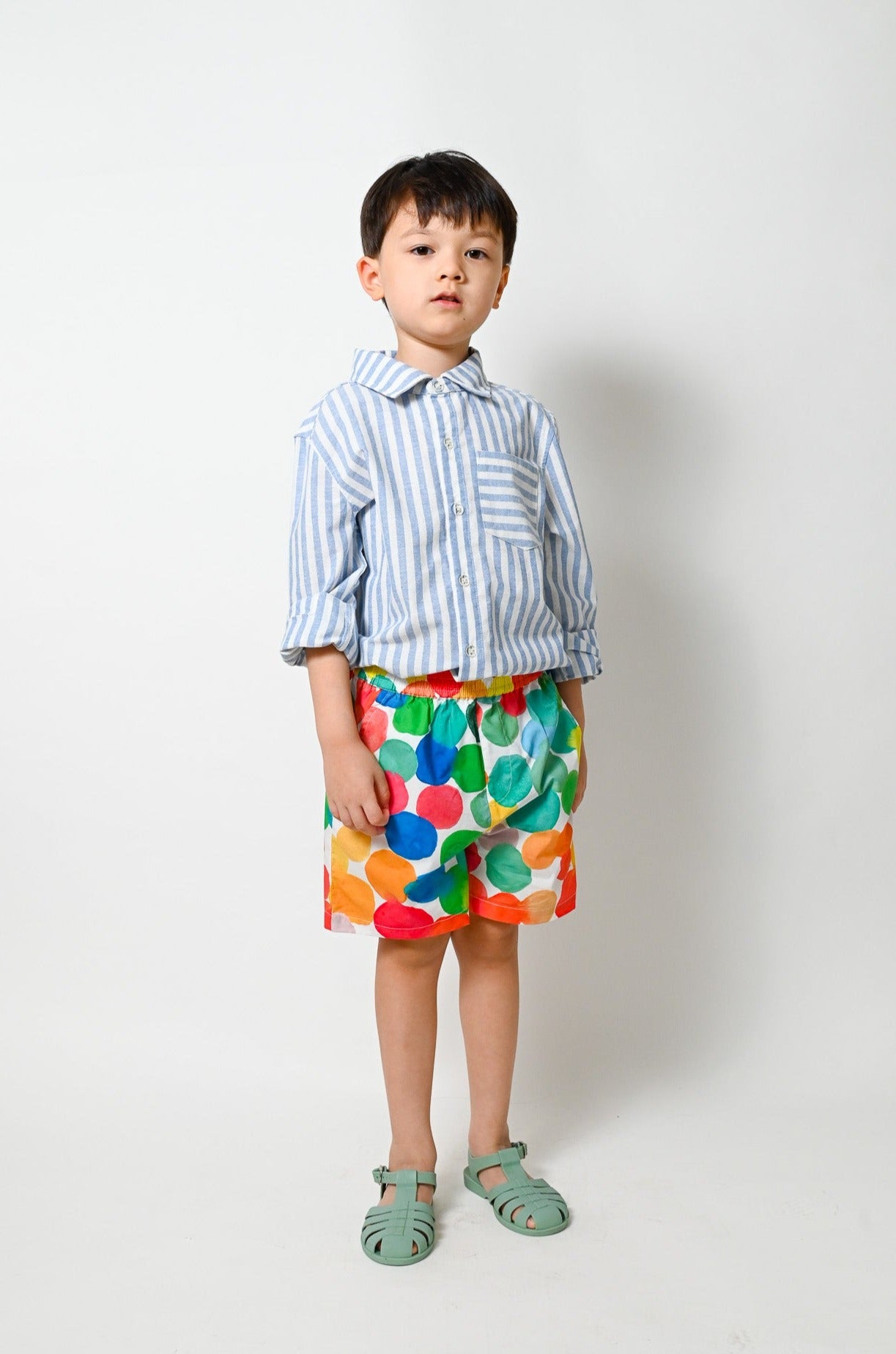 KIDS BLUE STRIPE LONG SLEEVE SHIRT