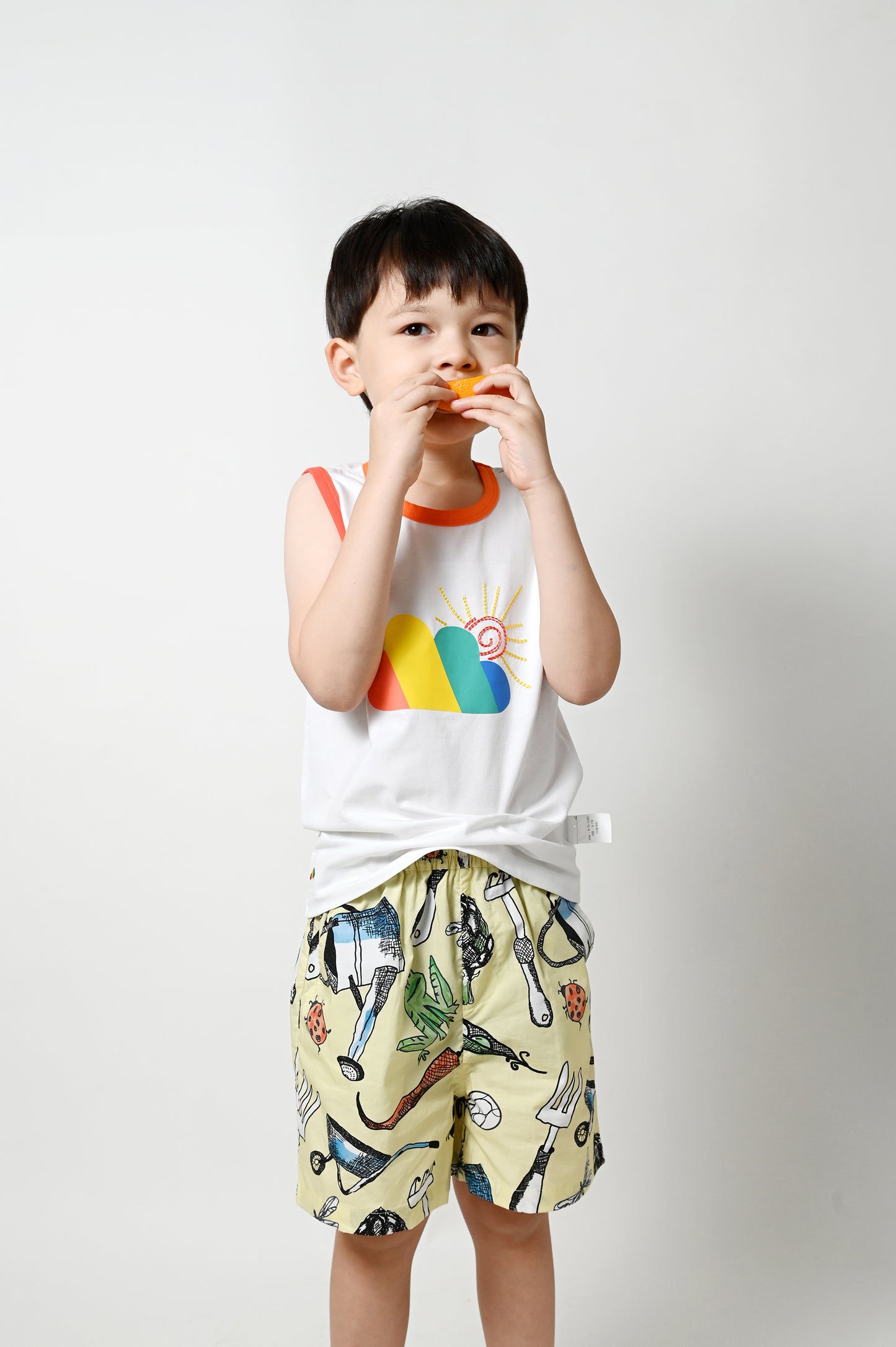 KIDS RAINBOW CLOUD PRINT VEST TOP