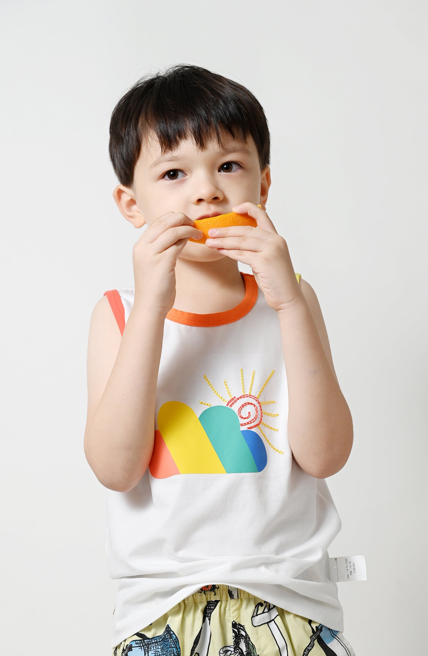 KIDS RAINBOW CLOUD PRINT VEST TOP