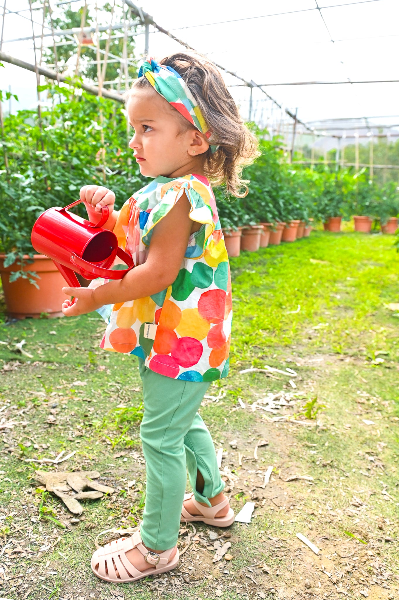 BABY/KIDS RAINBOW SPOT PRINT FRILL SHIRT