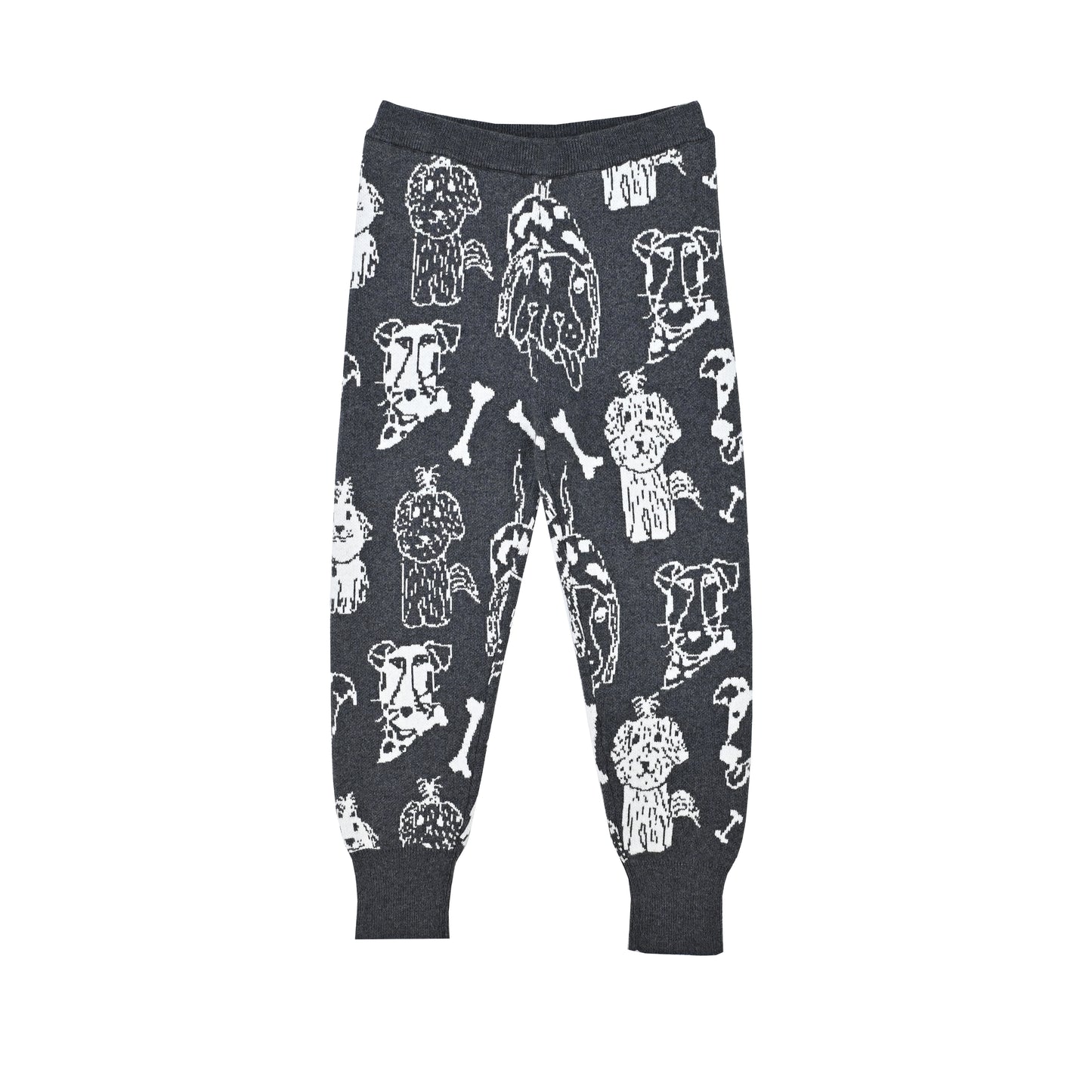 KIDS PETS PRINT KNITTED PANTS