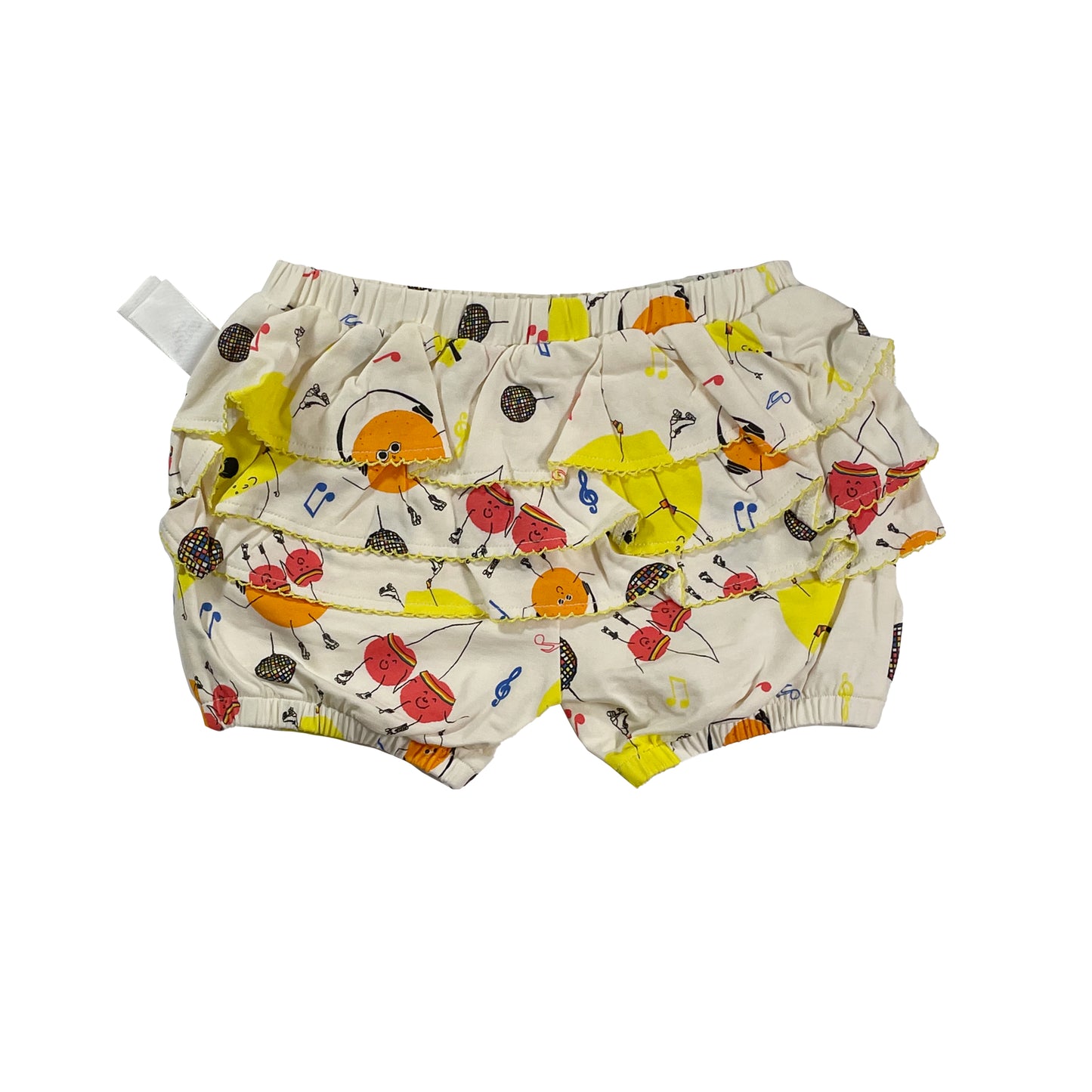 BABY FRUIT DISCO PRINT RUFFLE ROMPER SHORTS