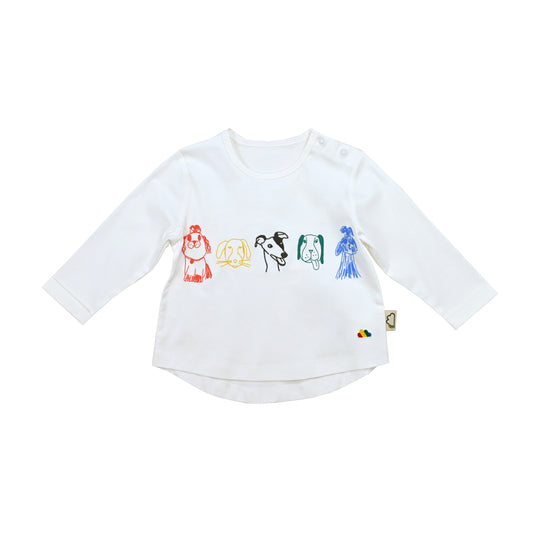 BABY/KIDS RAINBOW DOG PRINT LONG-SLEEVES TOP