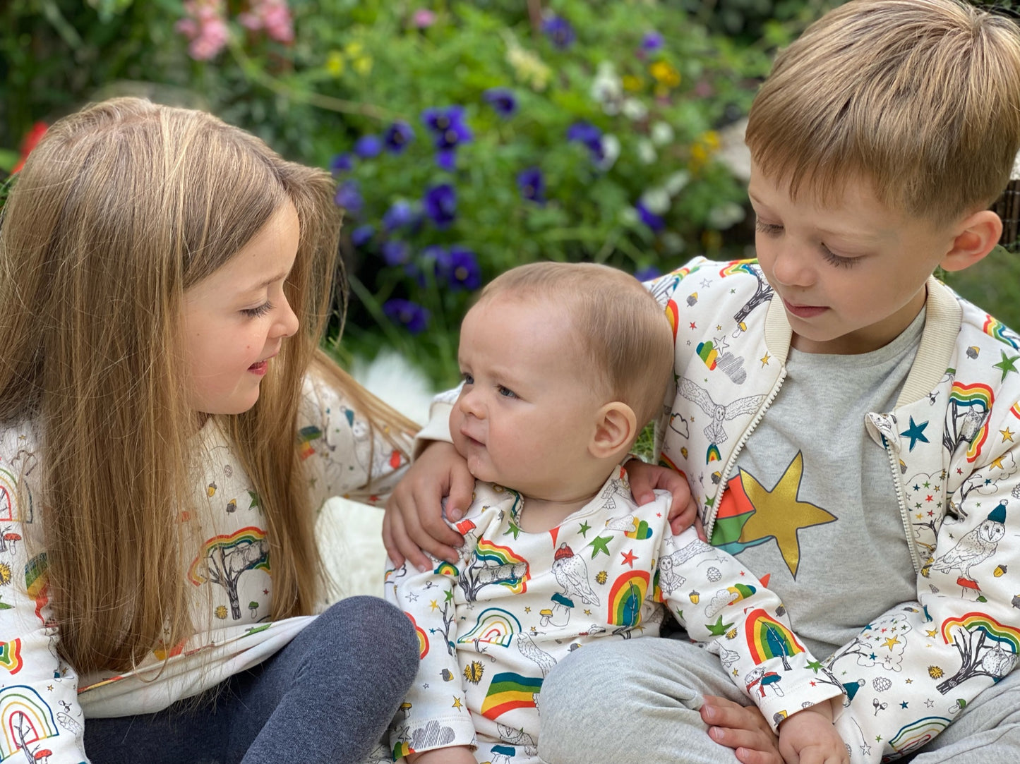 BABY OWL PRINT PULL OVER LONG-SLEEVES PLAYSUIT