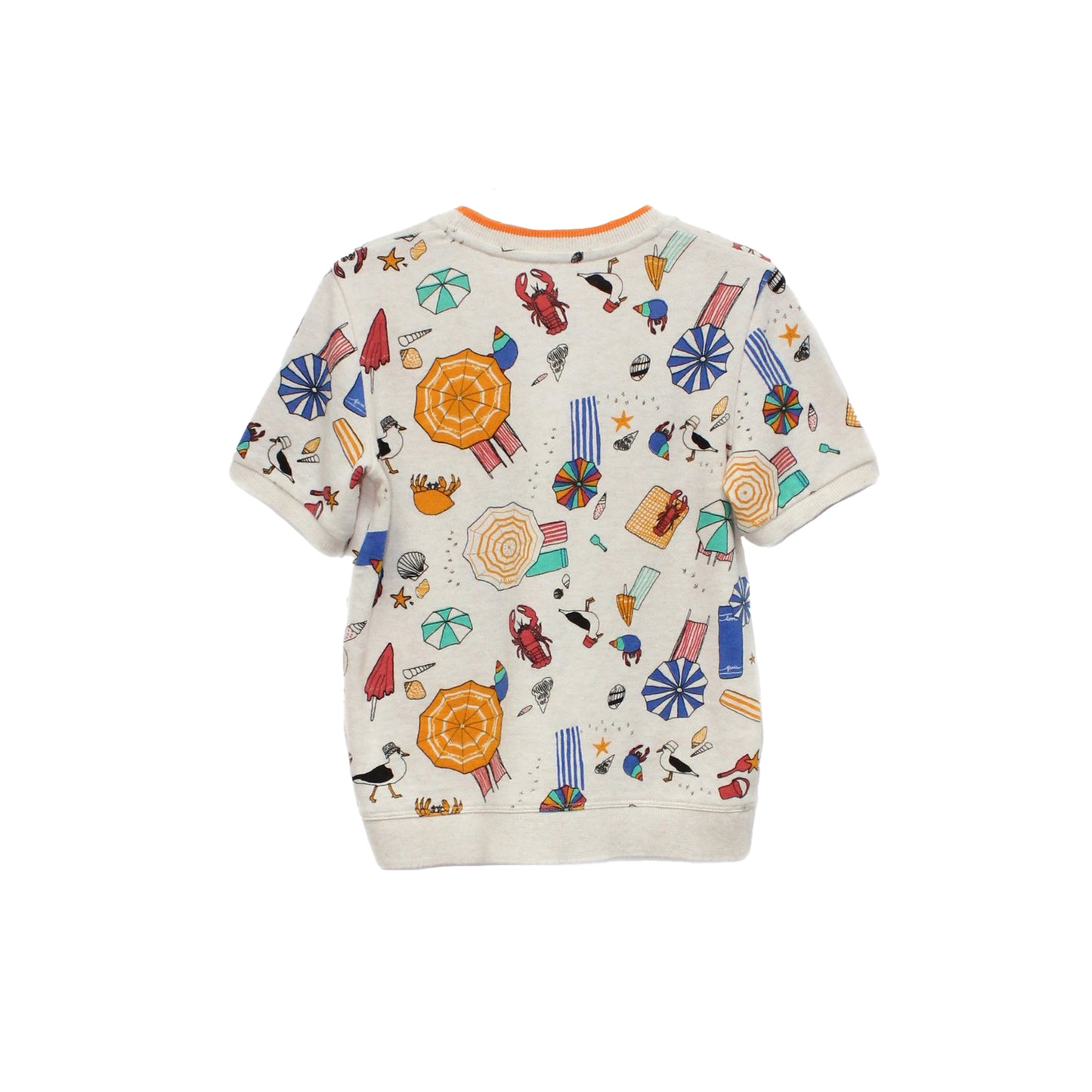 KIDS BEACH PRINT SHORT-SLEEVES TOP